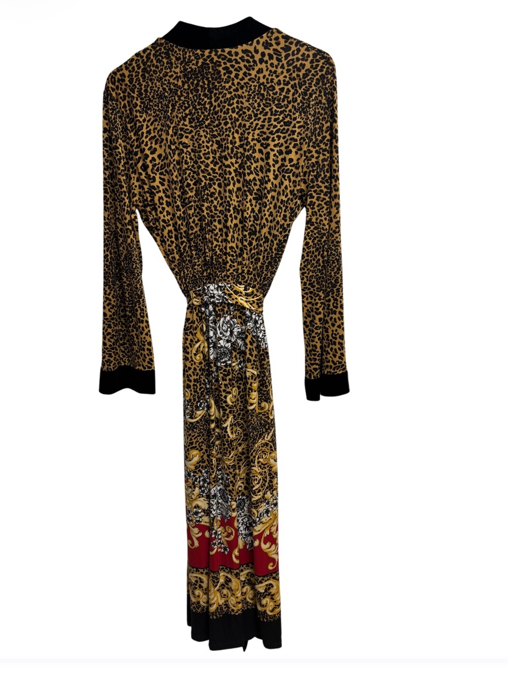 Soma | Leopard Print Long Robe Duster Cardigan L/XL Animal Print Loungewear 55" - Picture 5 of 5